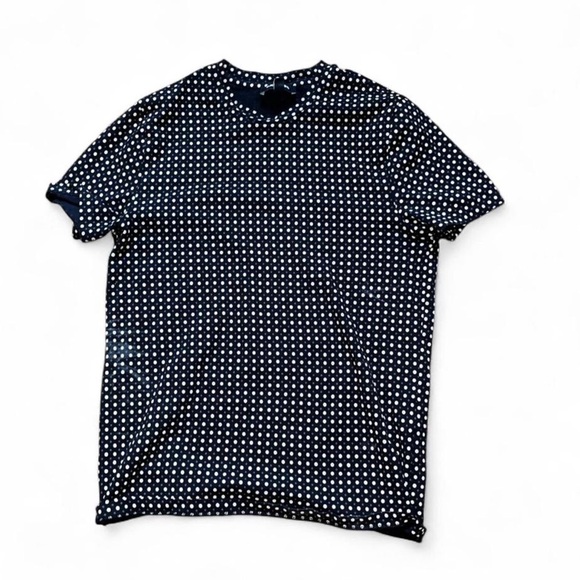 Express Tops - Express Navy and White Dot Short Sleeve Tee